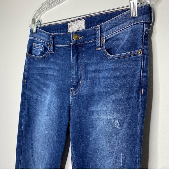 Free People Distressed Mid Rise Denim Raw Hem Jeggings - Picture 3 of 10